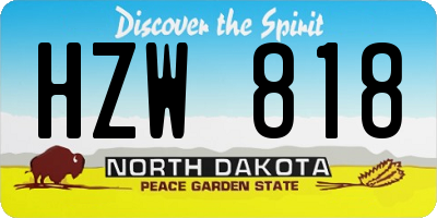 ND license plate HZW818