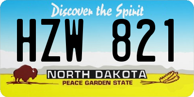 ND license plate HZW821