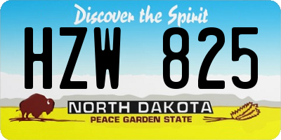 ND license plate HZW825