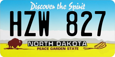 ND license plate HZW827