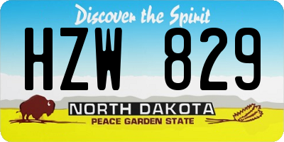 ND license plate HZW829