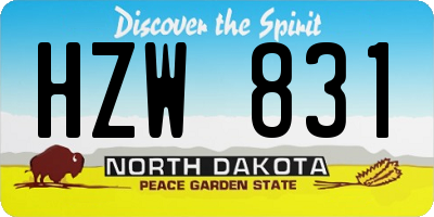ND license plate HZW831