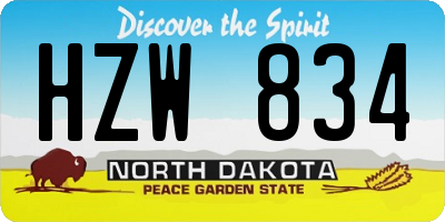 ND license plate HZW834