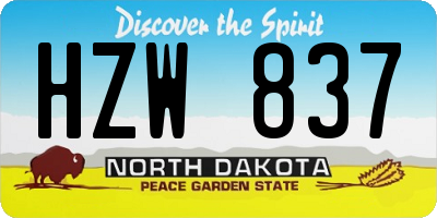 ND license plate HZW837