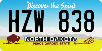 ND license plate HZW838