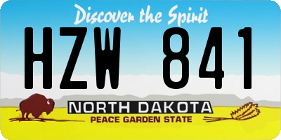 ND license plate HZW841