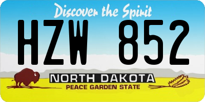 ND license plate HZW852