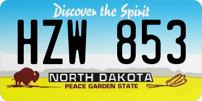 ND license plate HZW853