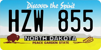 ND license plate HZW855