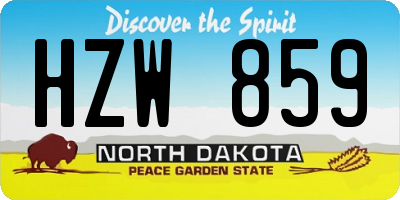 ND license plate HZW859