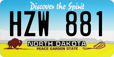 ND license plate HZW881