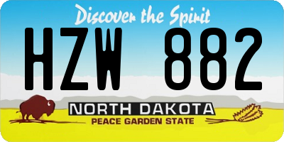 ND license plate HZW882