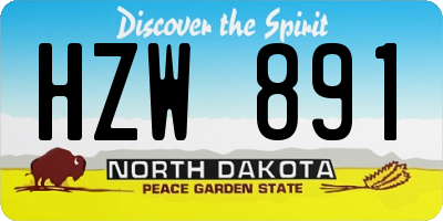 ND license plate HZW891