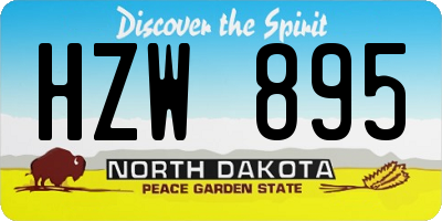 ND license plate HZW895