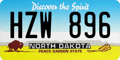 ND license plate HZW896