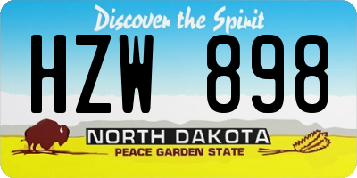ND license plate HZW898