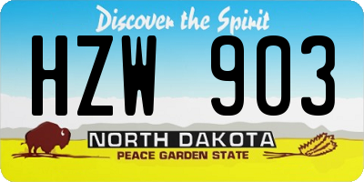 ND license plate HZW903