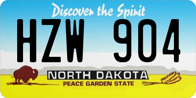 ND license plate HZW904