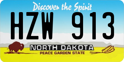ND license plate HZW913