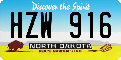 ND license plate HZW916