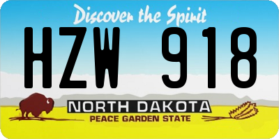 ND license plate HZW918
