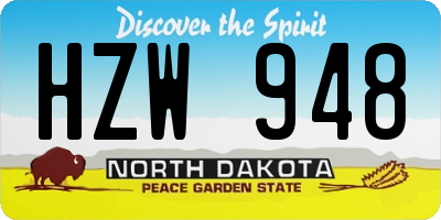 ND license plate HZW948