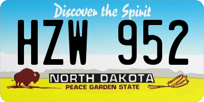 ND license plate HZW952
