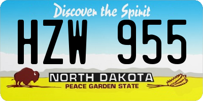 ND license plate HZW955