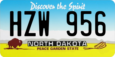 ND license plate HZW956