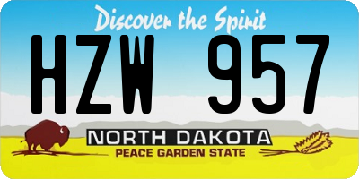 ND license plate HZW957