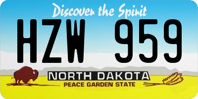 ND license plate HZW959