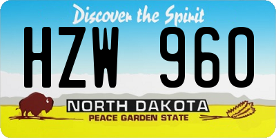 ND license plate HZW960