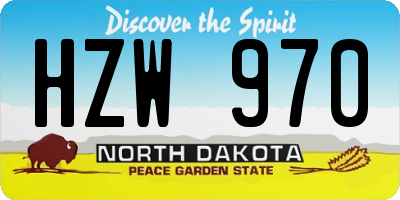 ND license plate HZW970