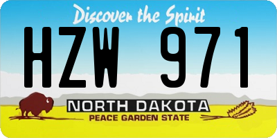 ND license plate HZW971