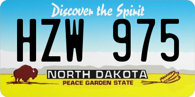 ND license plate HZW975