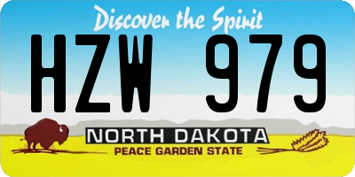 ND license plate HZW979