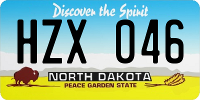 ND license plate HZX046