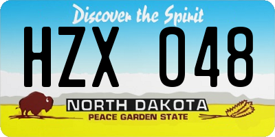 ND license plate HZX048