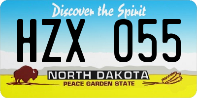 ND license plate HZX055
