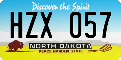 ND license plate HZX057