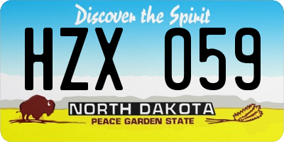 ND license plate HZX059