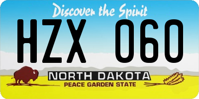 ND license plate HZX060