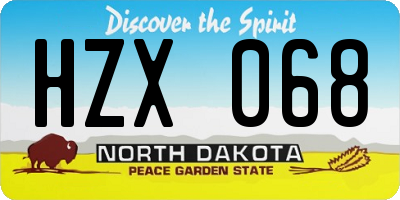 ND license plate HZX068