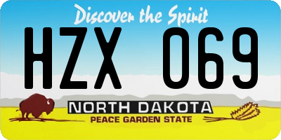 ND license plate HZX069