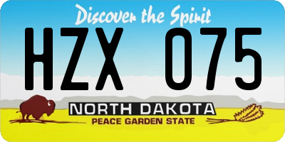 ND license plate HZX075