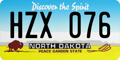 ND license plate HZX076