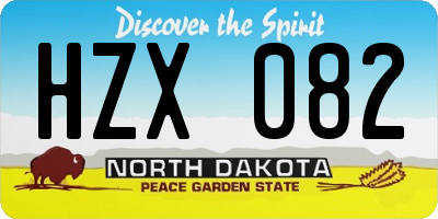 ND license plate HZX082