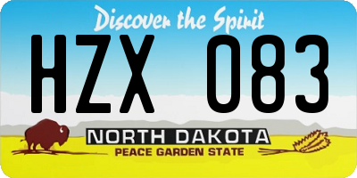 ND license plate HZX083