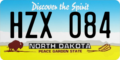 ND license plate HZX084