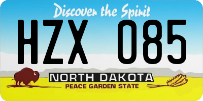 ND license plate HZX085